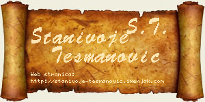Stanivoje Tešmanović vizit kartica